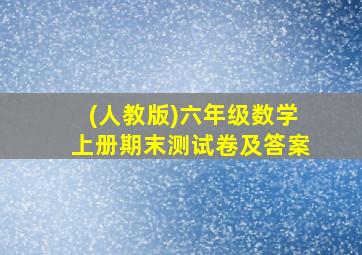 (人教版)六年级数学上册期末测试卷及答案