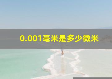 0.001毫米是多少微米