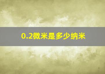 0.2微米是多少纳米