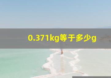 0.371kg等于多少g