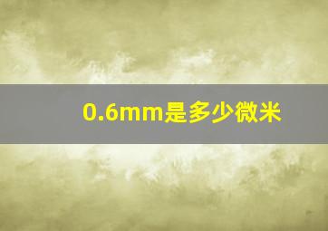 0.6mm是多少微米