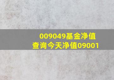 009049基金净值查询今天净值09001