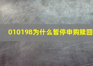 010198为什么暂停申购赎回