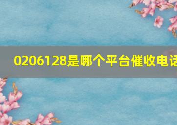 0206128是哪个平台催收电话