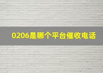 0206是哪个平台催收电话