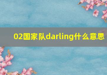 02国家队darling什么意思