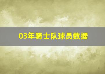 03年骑士队球员数据