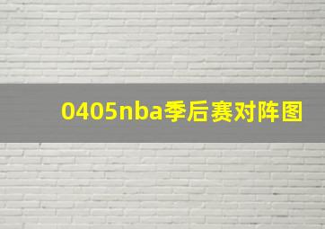 0405nba季后赛对阵图