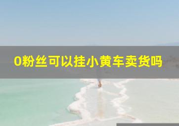 0粉丝可以挂小黄车卖货吗