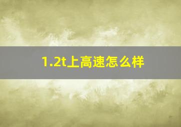 1.2t上高速怎么样