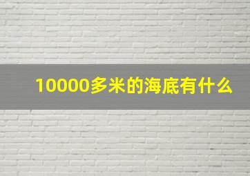 10000多米的海底有什么