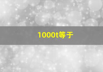 1000t等于