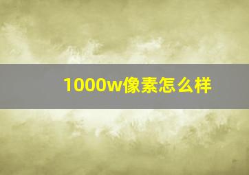 1000w像素怎么样