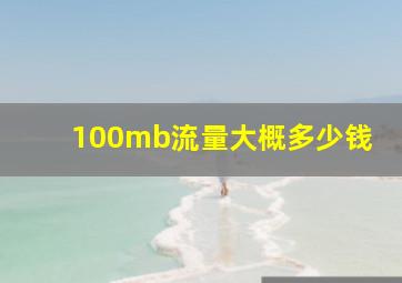 100mb流量大概多少钱