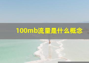 100mb流量是什么概念