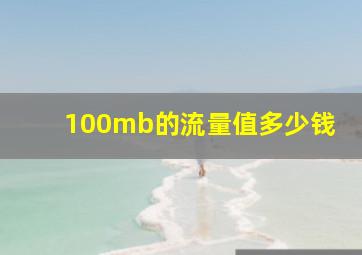 100mb的流量值多少钱