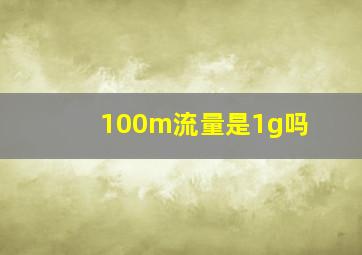 100m流量是1g吗