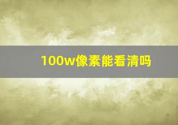 100w像素能看清吗