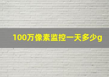 100万像素监控一天多少g