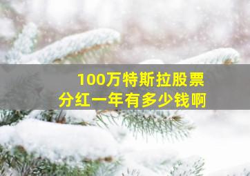 100万特斯拉股票分红一年有多少钱啊