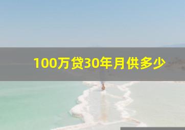 100万贷30年月供多少