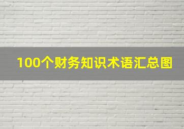 100个财务知识术语汇总图