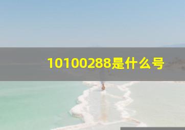 10100288是什么号