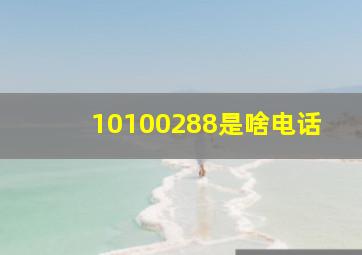 10100288是啥电话