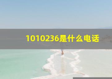 1010236是什么电话