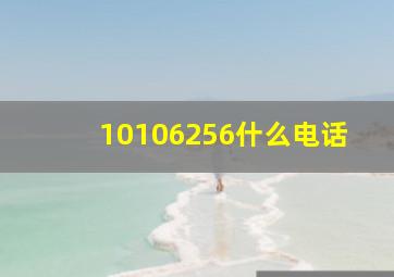 10106256什么电话