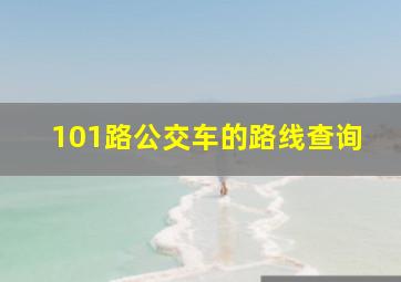 101路公交车的路线查询