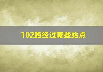 102路经过哪些站点