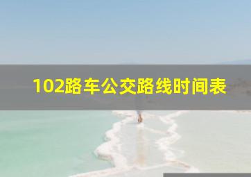 102路车公交路线时间表