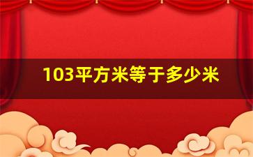 103平方米等于多少米