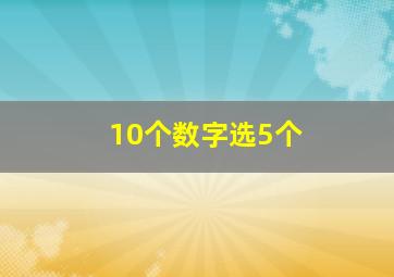 10个数字选5个