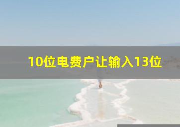 10位电费户让输入13位