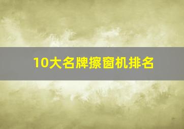 10大名牌擦窗机排名