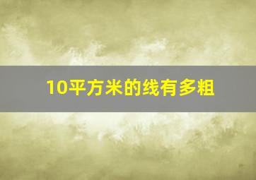 10平方米的线有多粗