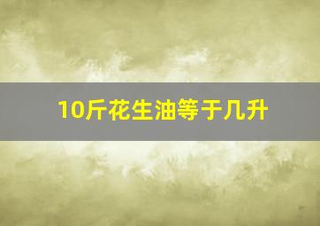 10斤花生油等于几升