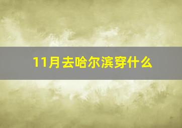 11月去哈尔滨穿什么