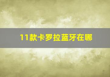 11款卡罗拉蓝牙在哪