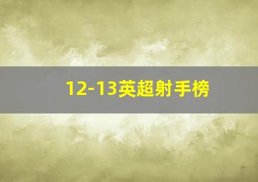 12-13英超射手榜