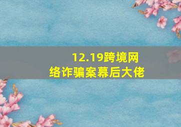 12.19跨境网络诈骗案幕后大佬