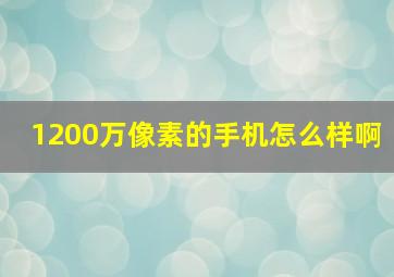 1200万像素的手机怎么样啊