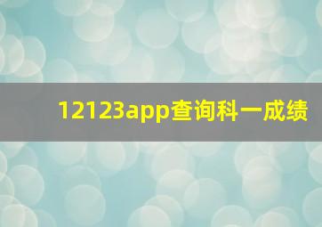 12123app查询科一成绩