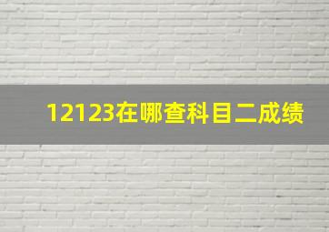 12123在哪查科目二成绩