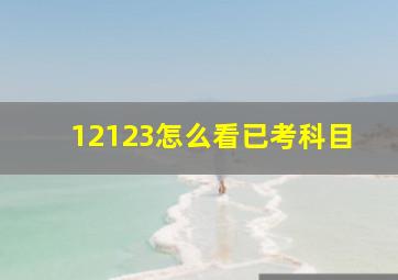 12123怎么看已考科目