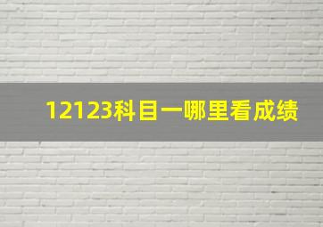 12123科目一哪里看成绩