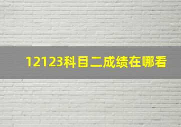 12123科目二成绩在哪看