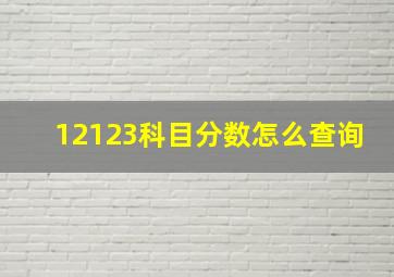 12123科目分数怎么查询